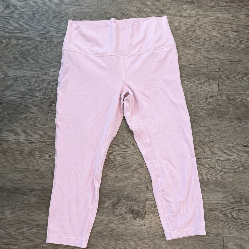 lululemon Pink High-Rise Pocket Leggings Size 14 Cropped 7/8